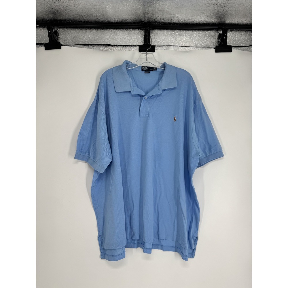 Polo Ralph Lauren Polo Shirt 4XL Big 4XB Light Blue Cotton Pony Short Sleeve